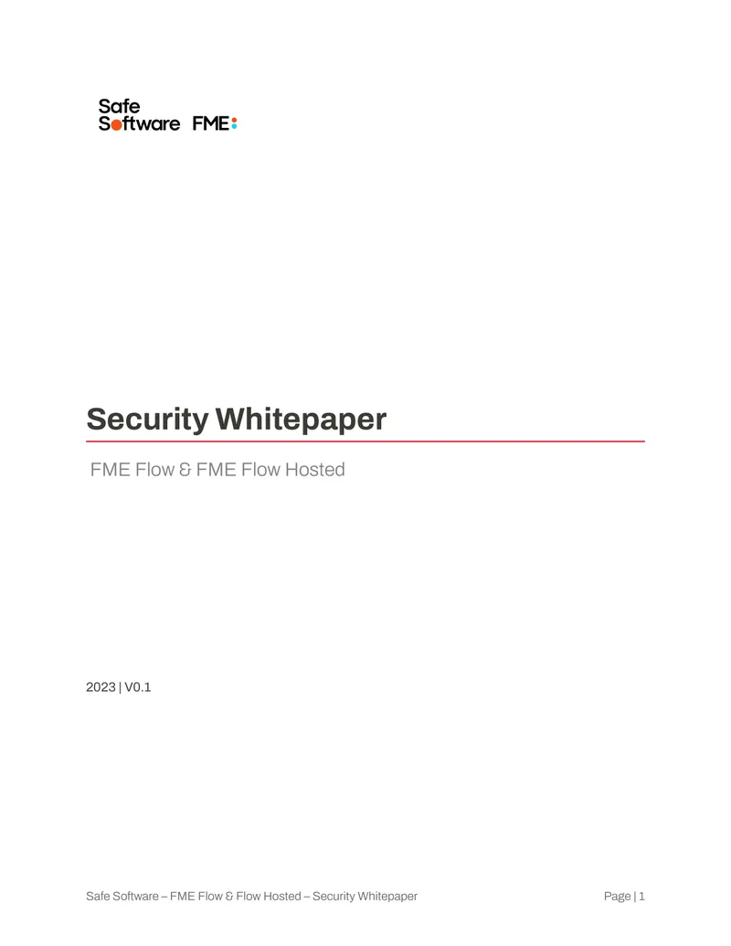 FME Flow and Flow Hosted Security Whitepaper preview page 1