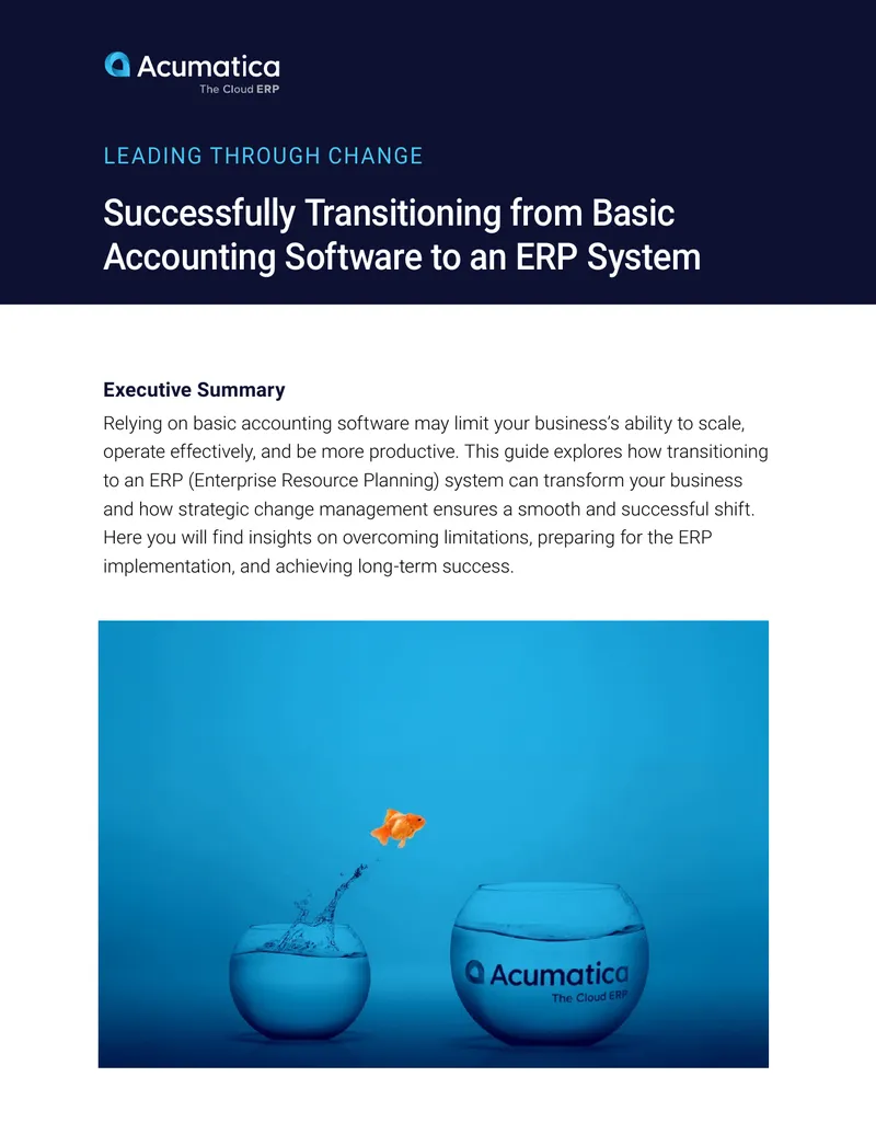 Transitioning from Basic Accounting Software to ERP Systems preview page 1