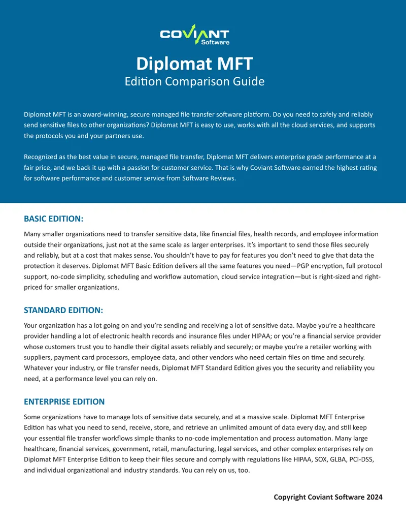 Diplomat MFT Edition Comparison Guide preview page 1