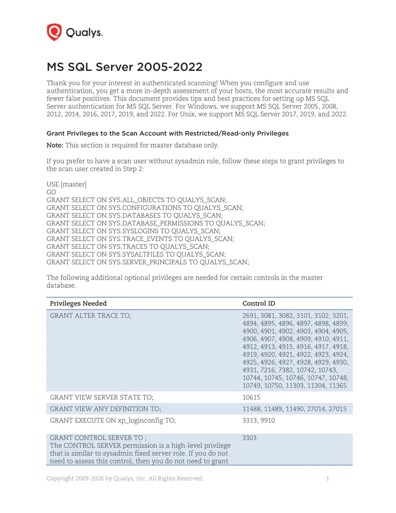 MS SQL Server Authentication Setup Guide preview page 1
