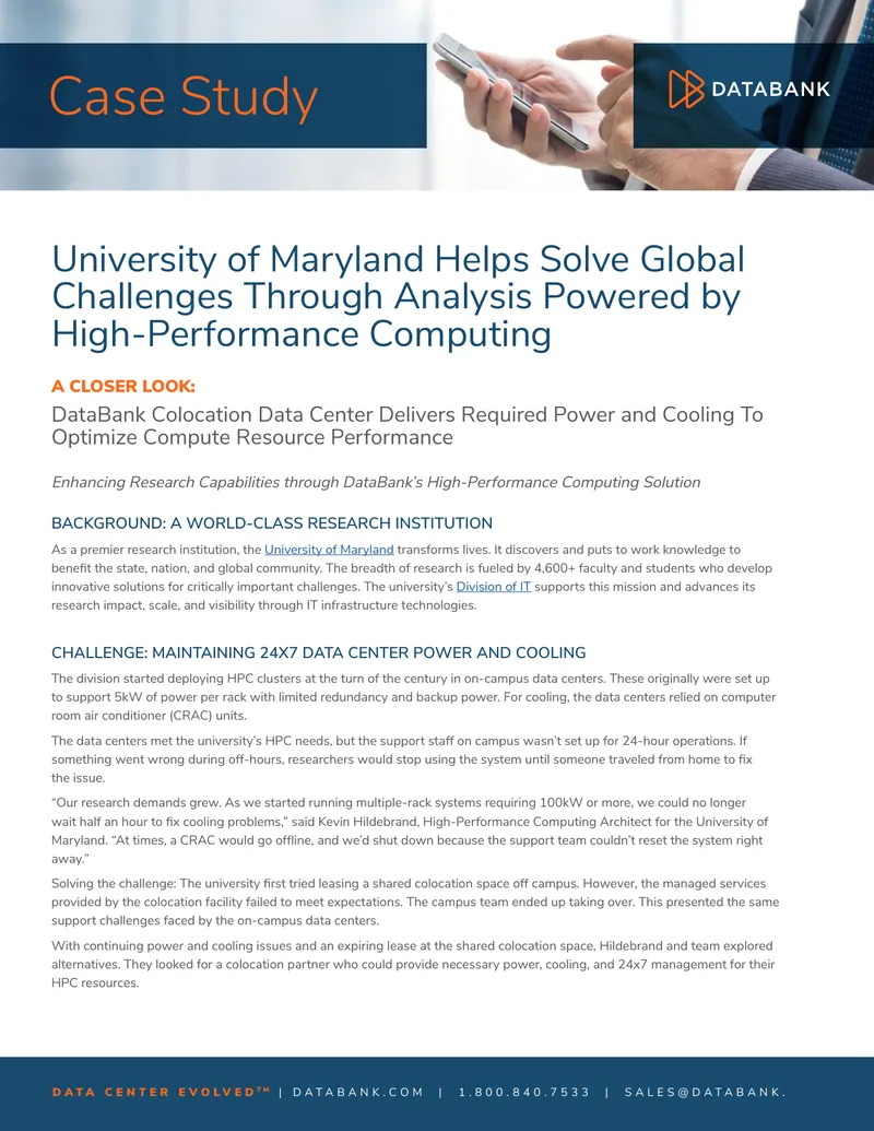 University of Maryland High-Performance Computing Case Study preview page 1