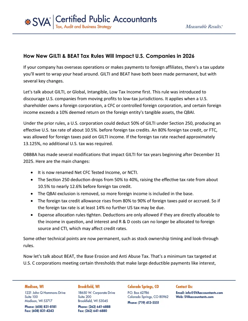 Impact of GILTI and BEAT Tax Changes on U.S. Companies preview page 1