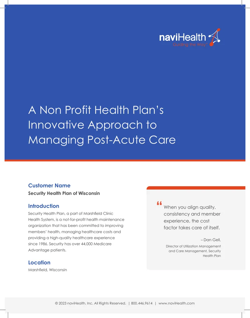 Innovative Approach to Managing Post-Acute Care preview page 1