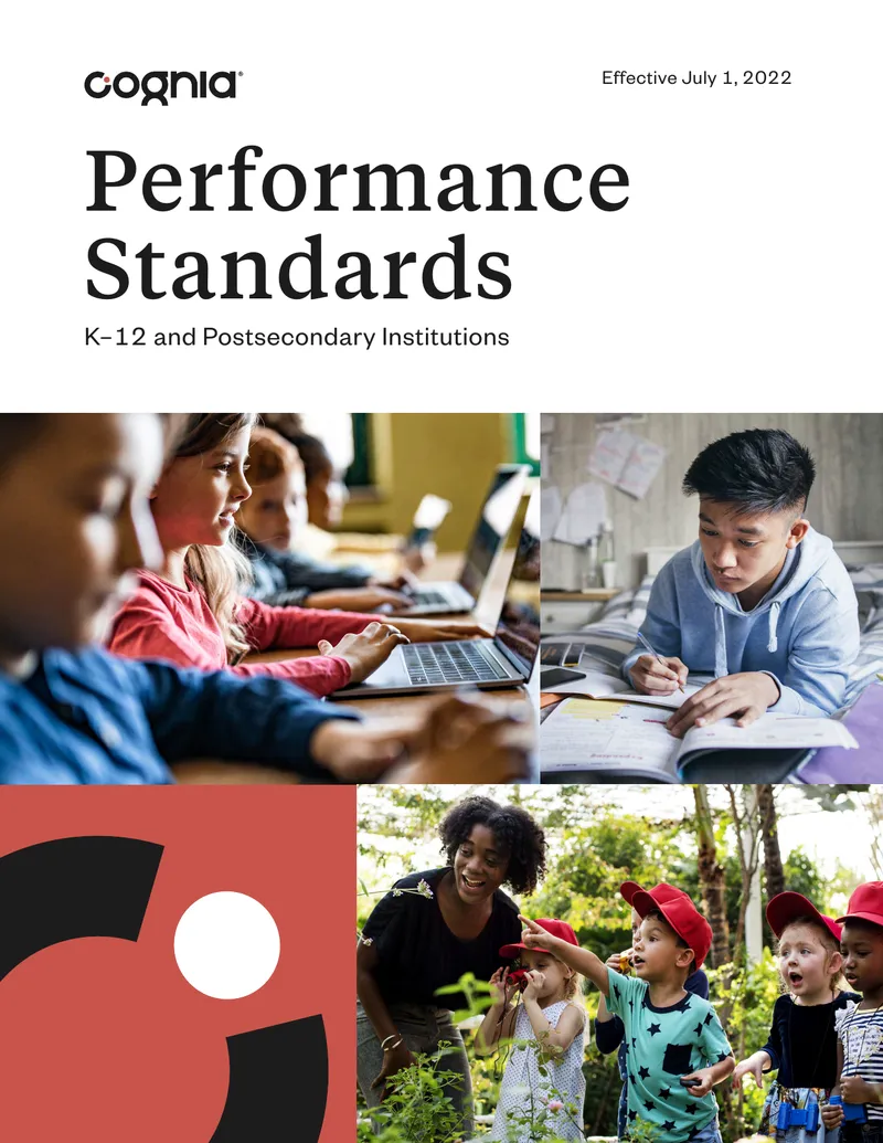 Cognia Performance Standards for K–12 and Postsecondary Institutions preview page 1