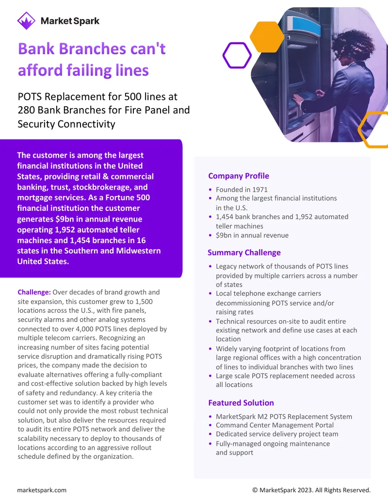 POTS Replacement Project for Financial Institution preview page 1