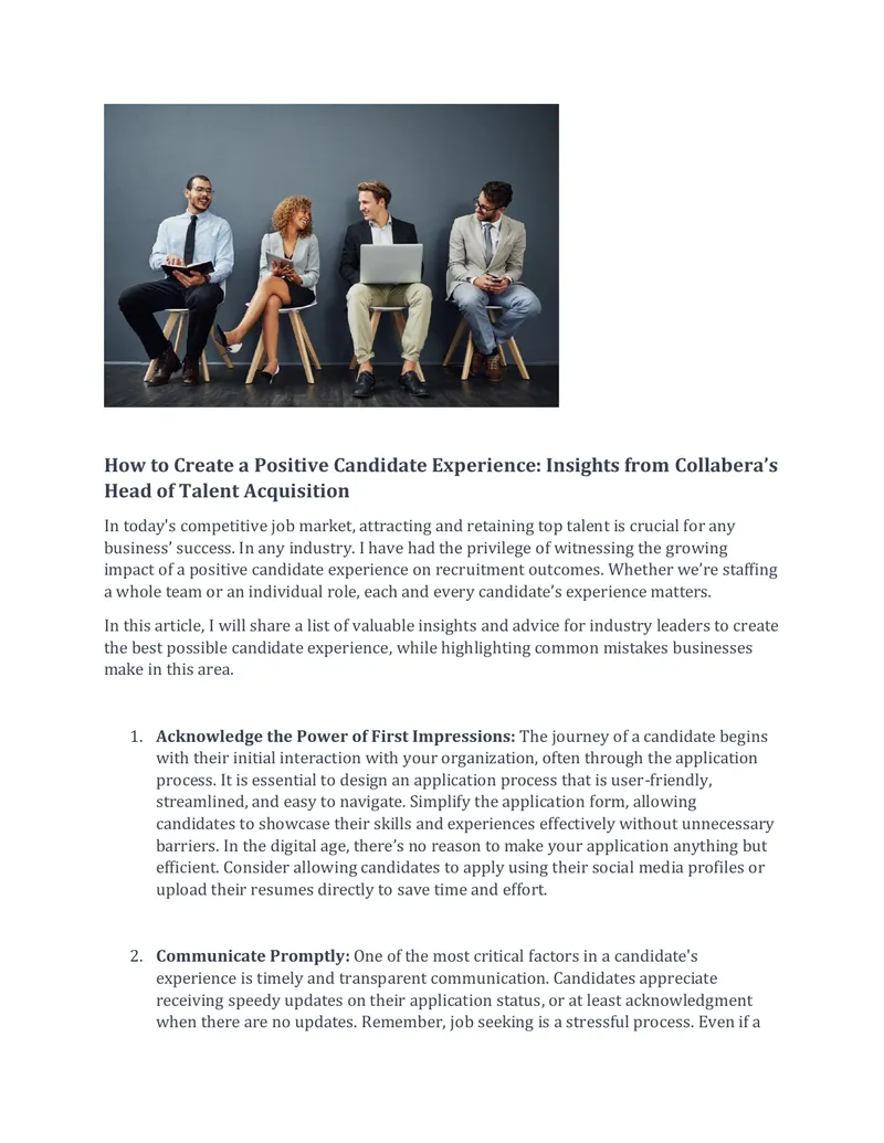 Creating a Positive Candidate Experience preview page 1