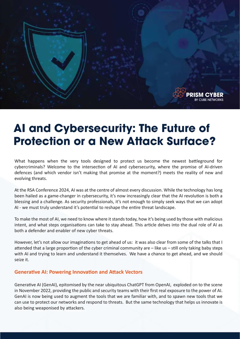 AI and Cybersecurity: Challenges and Opportunities preview page 1