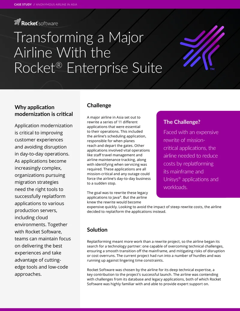 Application Modernization for an Asian Airline preview page 1