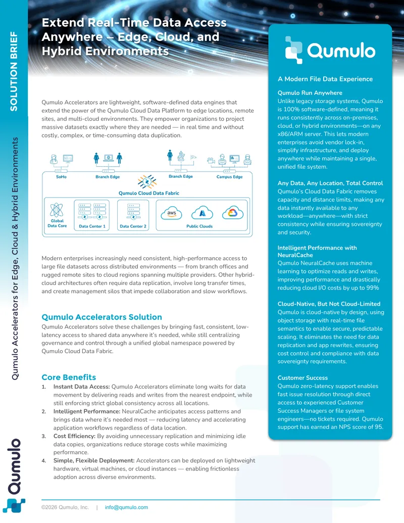 Qumulo Accelerators for Edge, Cloud and Hybrid Environments preview page 1