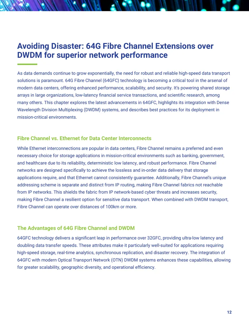 64G Fibre Channel Extensions over DWDM for Network Performance preview page 1