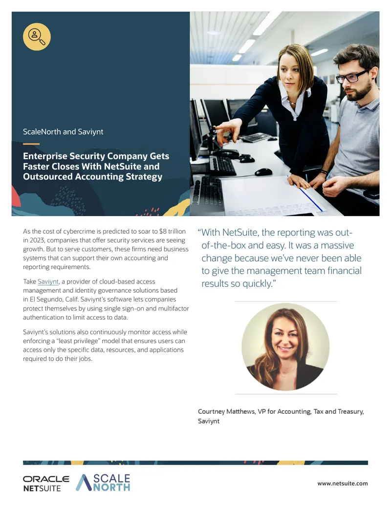 Saviynt's Transition to NetSuite with ScaleNorth preview page 1