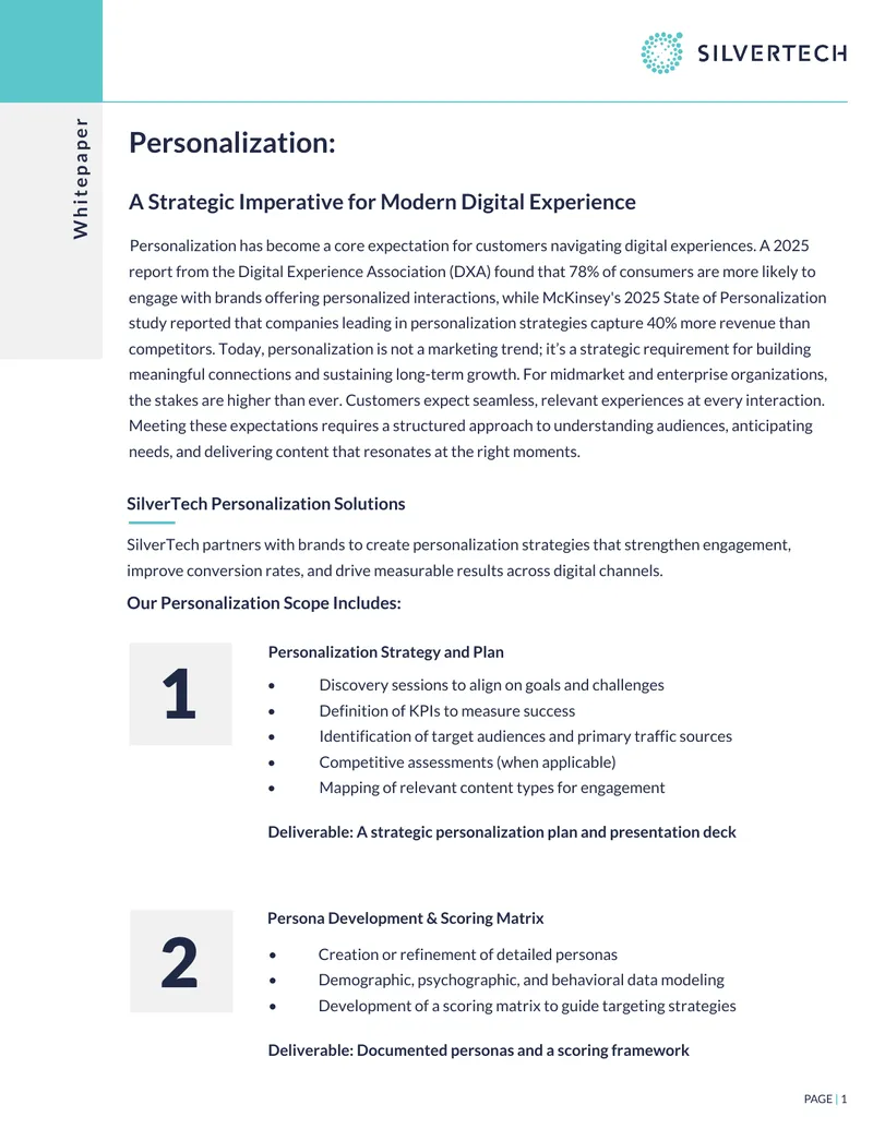 Personalization Strategy and Plan Development preview page 1