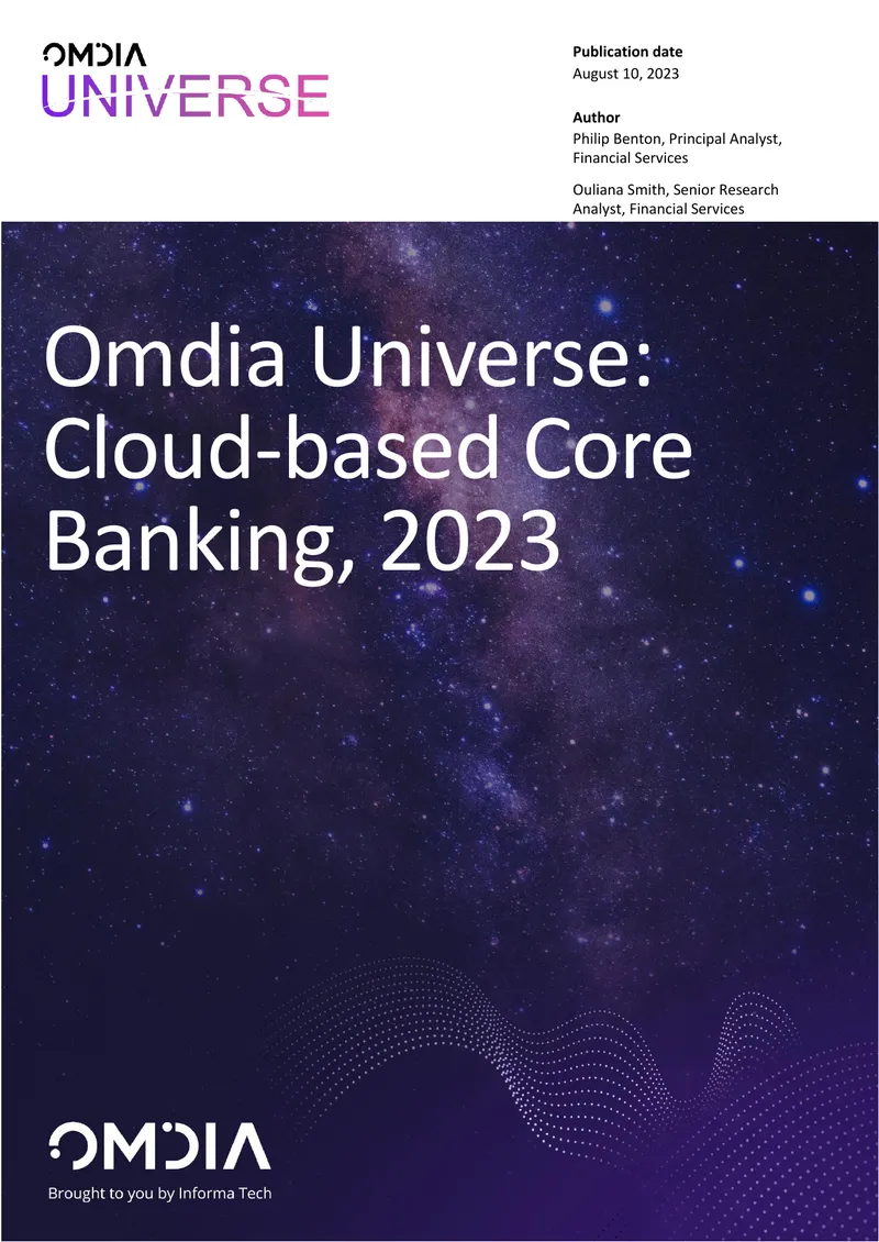 Omdia Universe Report on Cloud-based Core Banking 2023 preview page 1