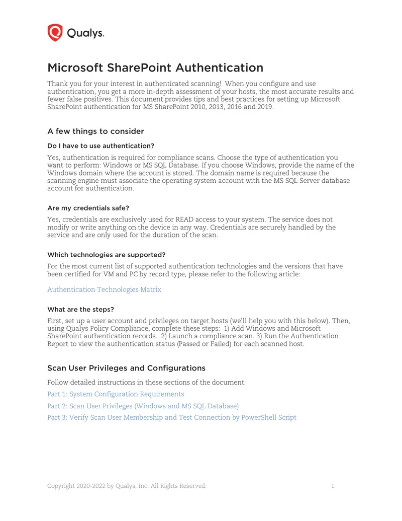 Best Practices for Microsoft SharePoint Authentication Setup preview page 1