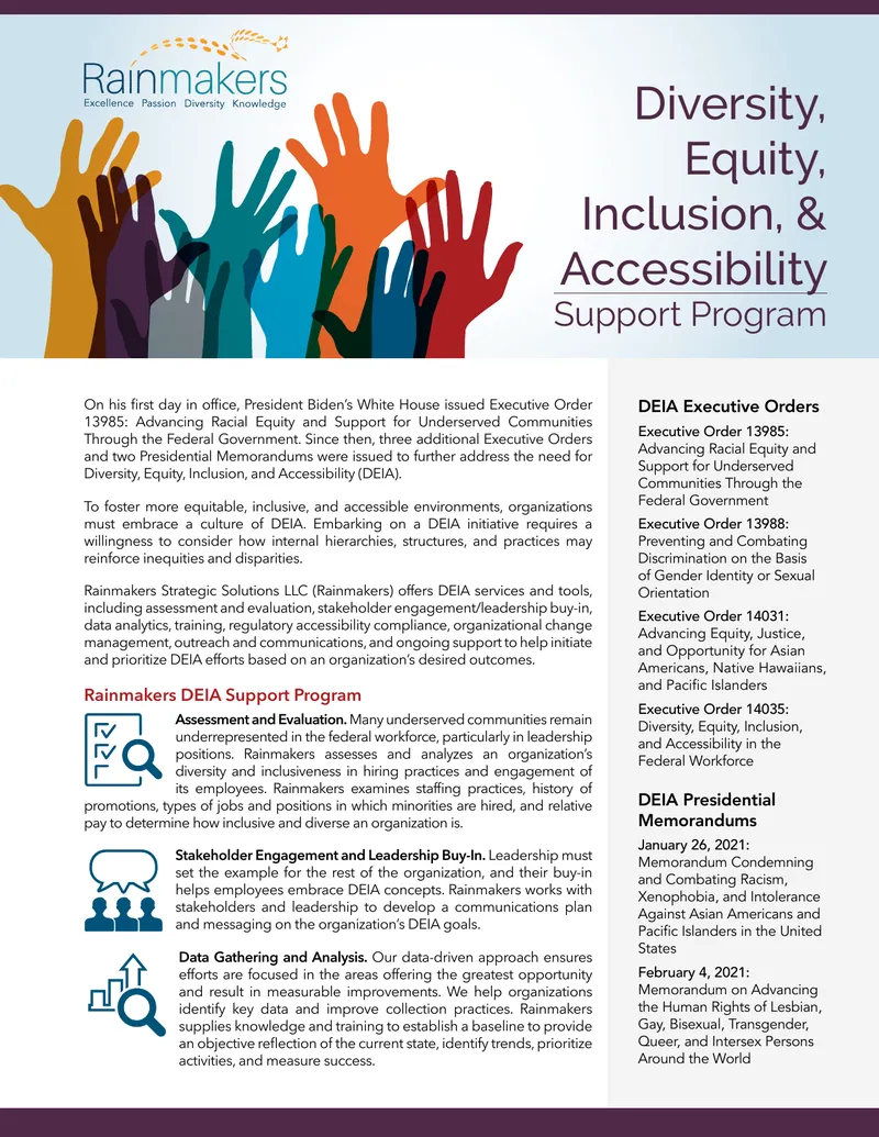 Diversity, Equity, Inclusion, and Accessibility Support Program preview page 1