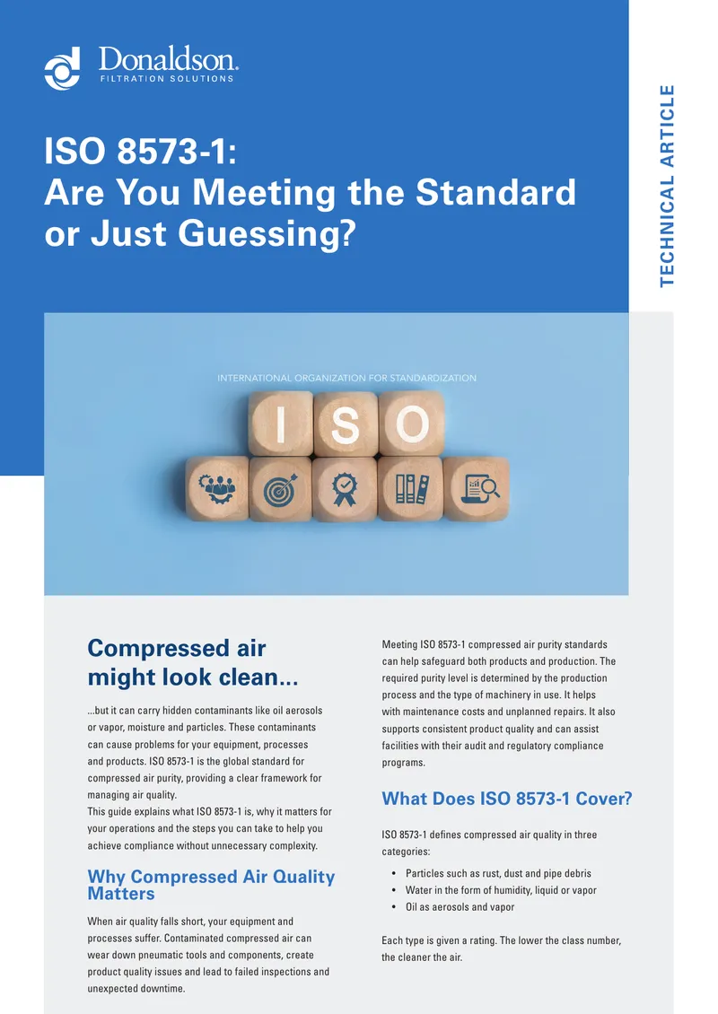 ISO 8573-1 Compressed Air Quality Standards preview page 1