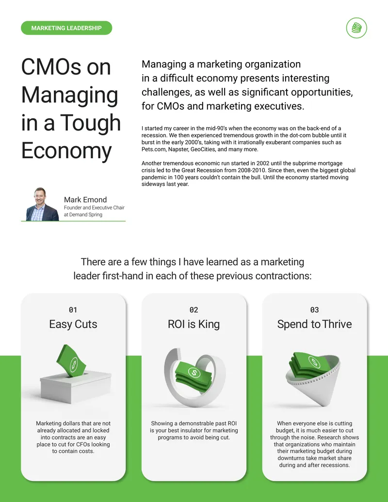 CMOs Managing Marketing in Economic Challenges preview page 1