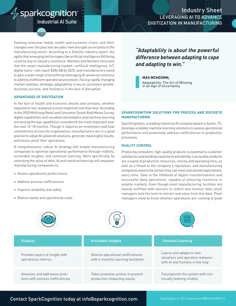 Leveraging AI for Operational Efficiency in Manufacturing preview page 1