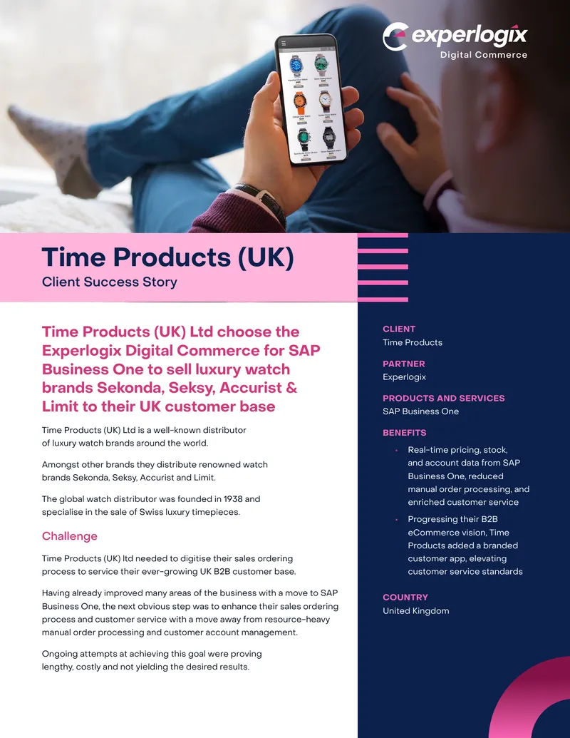 Time Products UK Digital Commerce Implementation preview page 1
