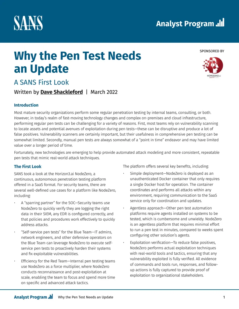 Continuous Penetration Testing with NodeZero preview page 1