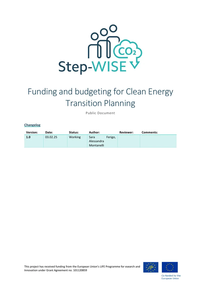 Funding and Budgeting for Clean Energy Transition Planning preview page 1