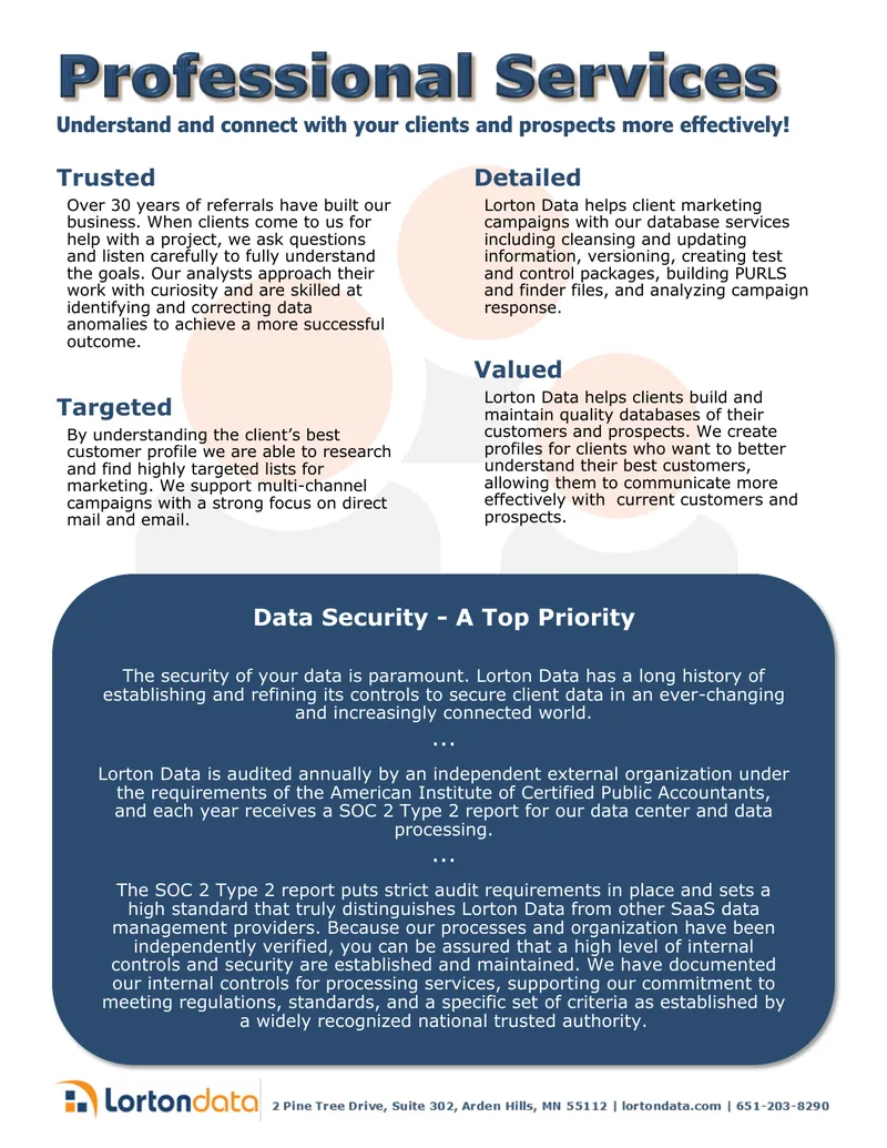 Data Processing and Client Database Management Services preview page 1