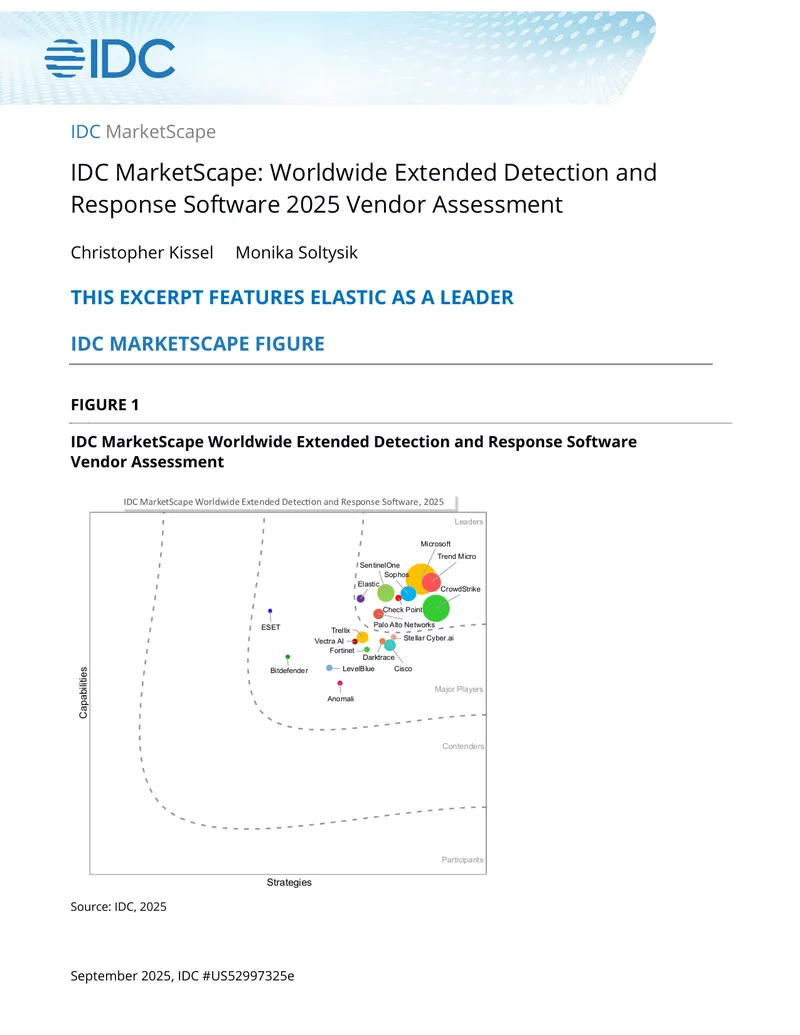 Worldwide Extended Detection and Response Software 2025 Vendor Assessment preview page 1