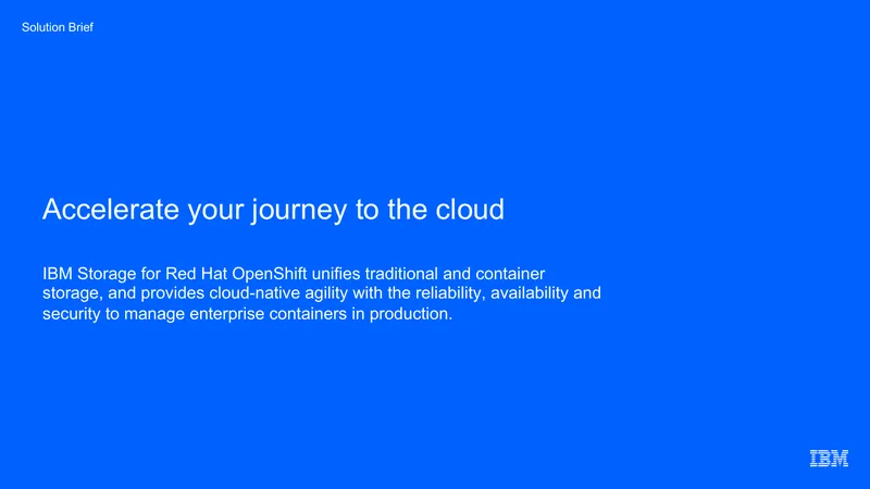 IBM Storage for Red Hat OpenShift Solution Brief preview page 1