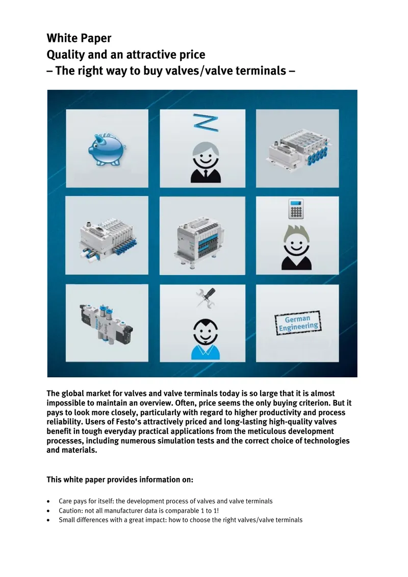 Valves and Valve Terminals Purchasing Guide preview page 1
