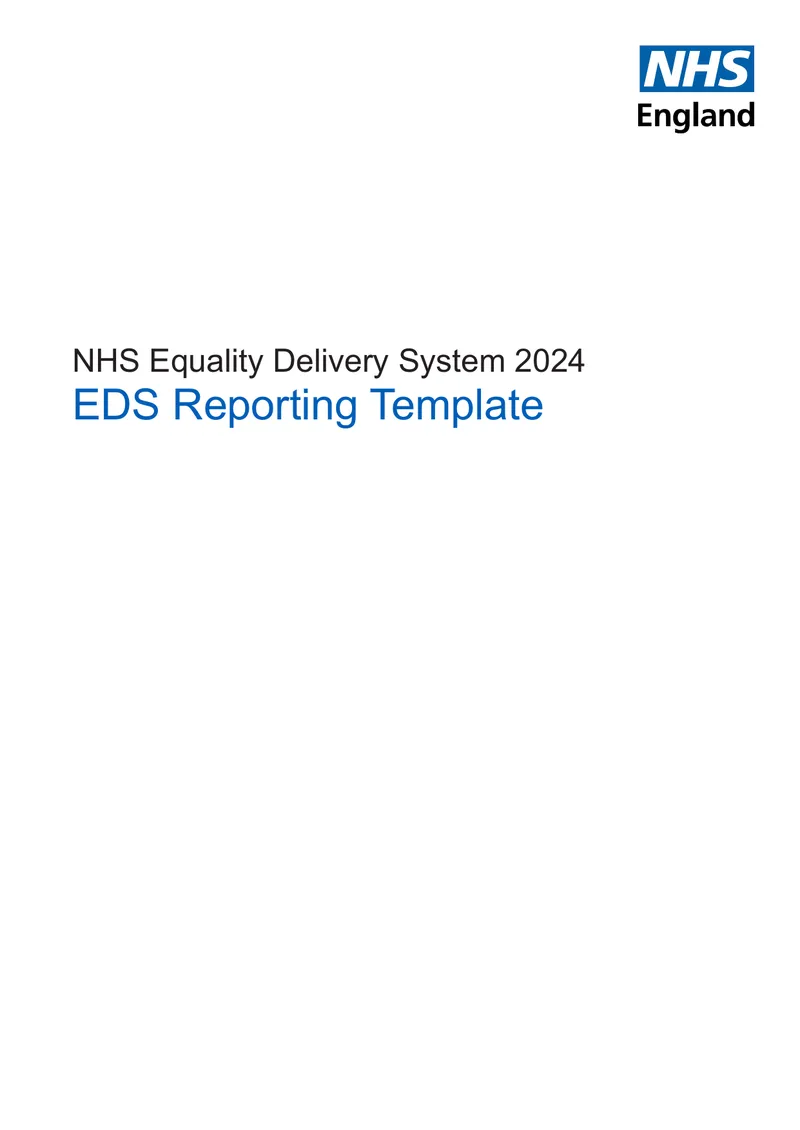 NHS Equality Delivery System 2024 Reporting Template preview page 1