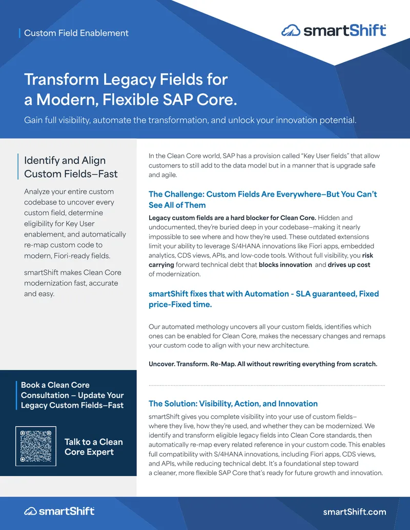 Custom Field Enablement for Clean Core SAP preview page 1