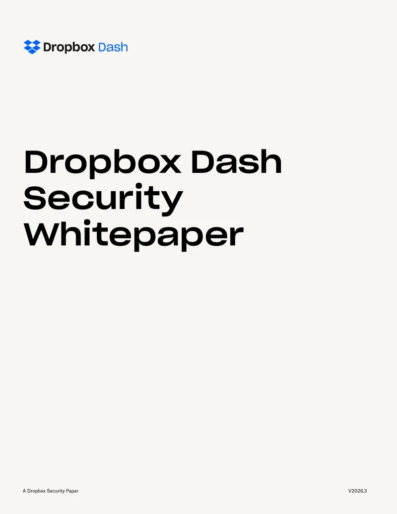Dropbox Dash Security Whitepaper preview page 1
