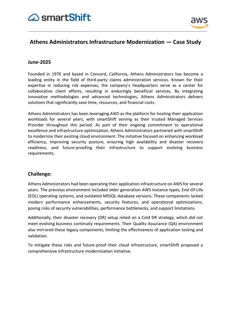 Athens Administrators Infrastructure Modernization Case Study preview page 1