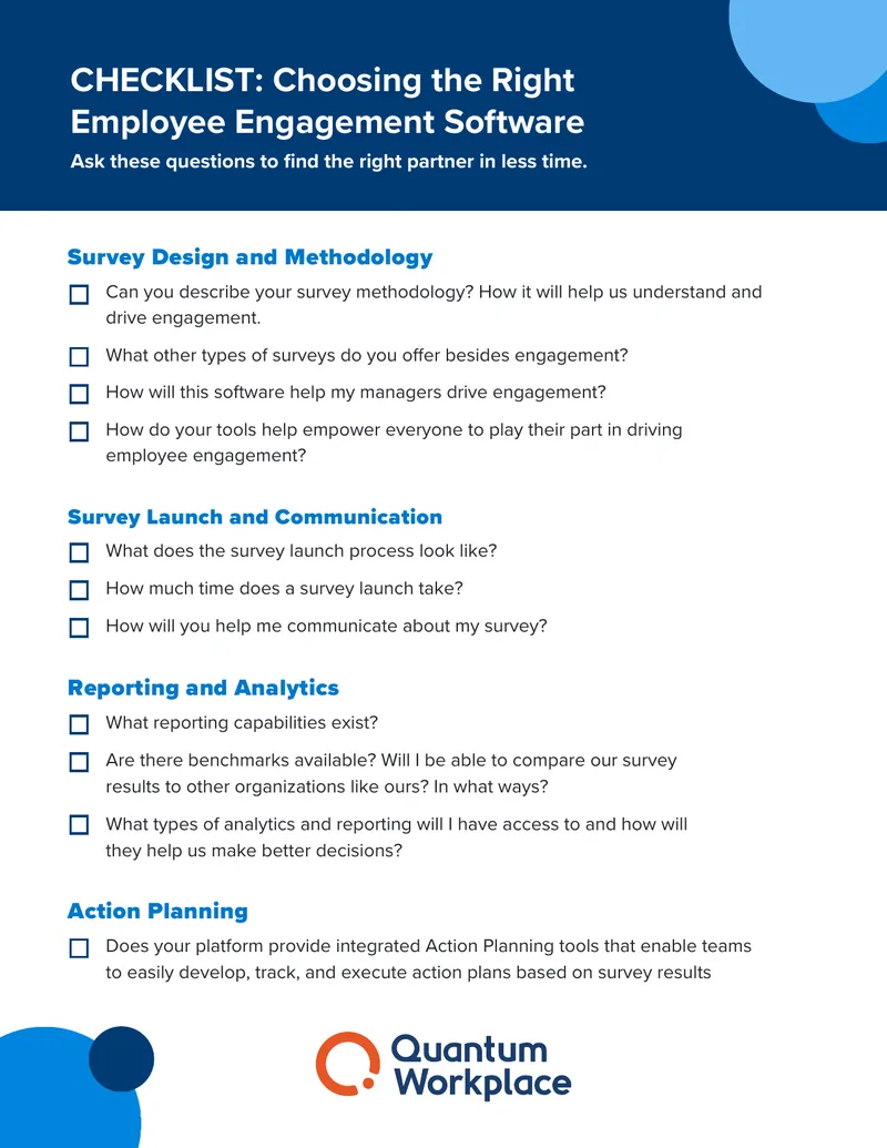 Checklist for Selecting Employee Engagement Software preview page 1