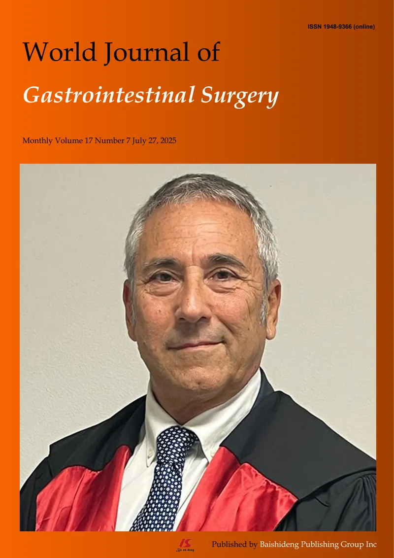 World Journal of Gastrointestinal Surgery Volume 17 Issue 7 preview page 1