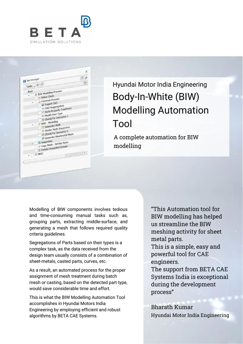 BIW Modelling Automation Tool Overview preview page 1