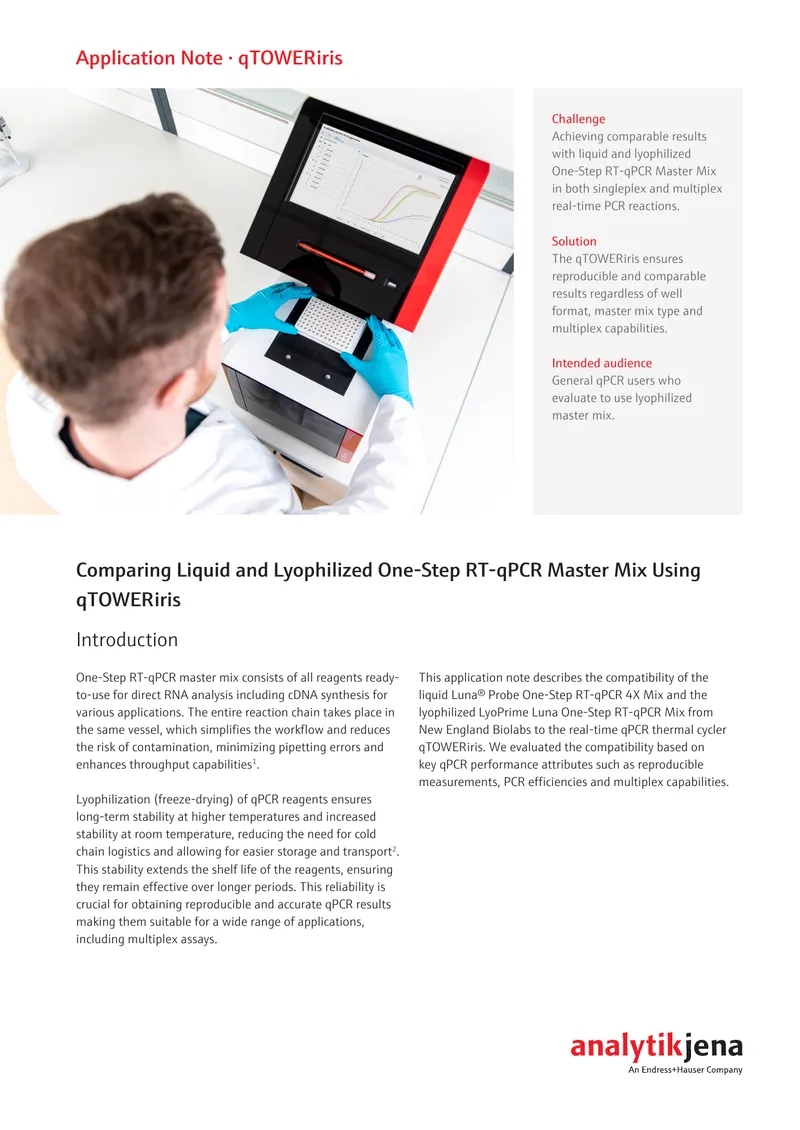 Comparing Liquid and Lyophilized One-Step RT-qPCR Master Mix preview page 1