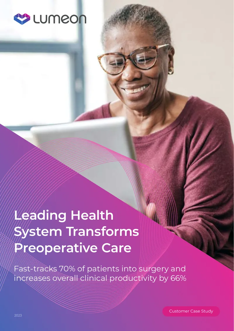 Leading Health System Preoperative Care Transformation preview page 1