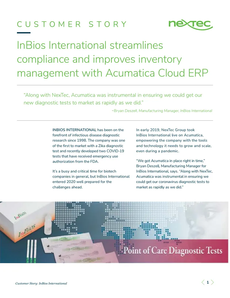 InBios International Cloud ERP Implementation Case Study preview page 1