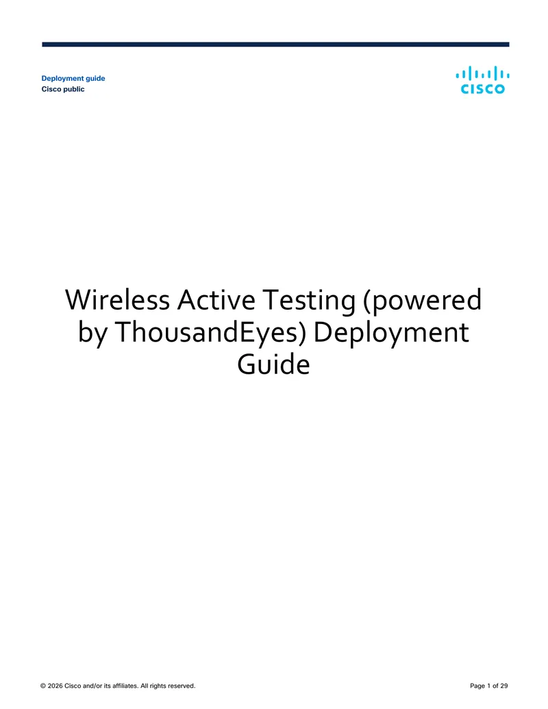 Wireless Active Testing Deployment Guide preview page 1