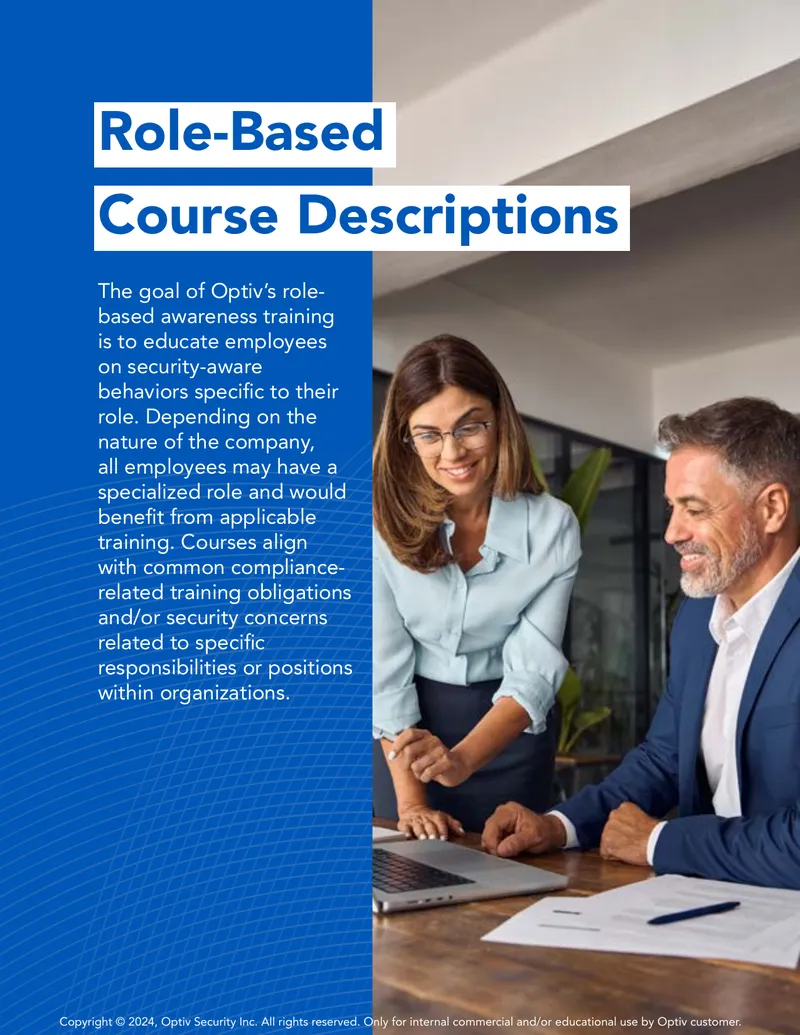 Role-Based Awareness Training Course Descriptions preview page 1