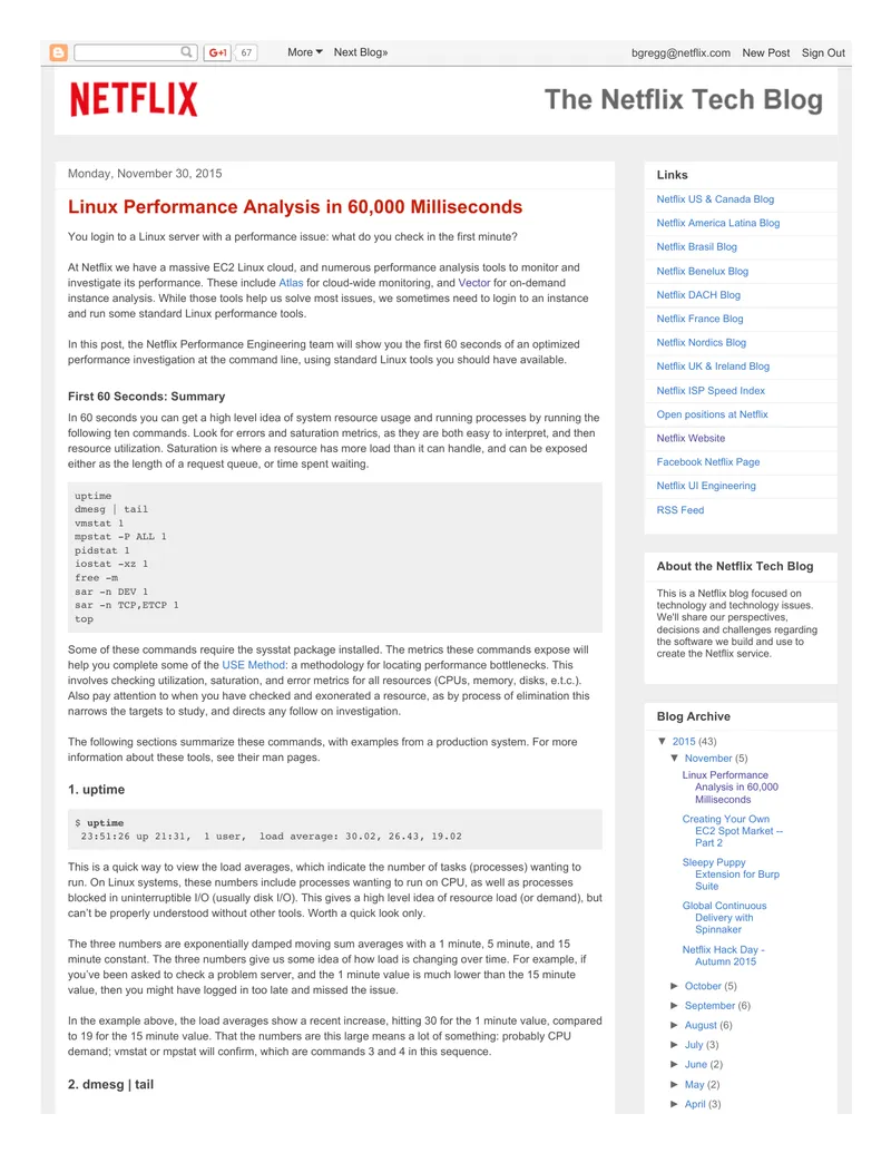 Linux Performance Analysis in 60 Seconds preview page 1