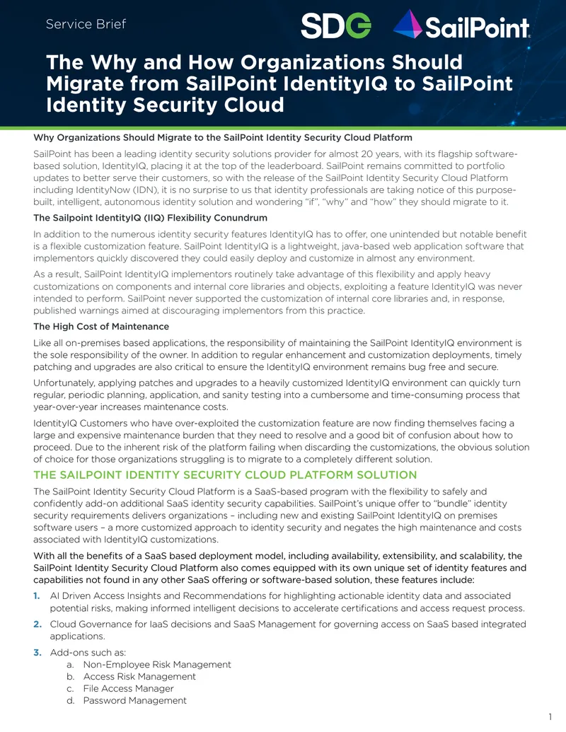 Migration Strategies for SailPoint Identity Security Cloud preview page 1