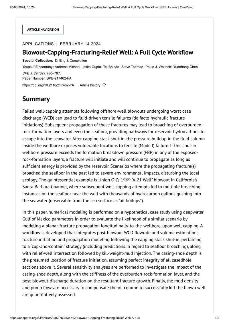 Blowout Capping Fracturing Relief Well Workflow preview page 1