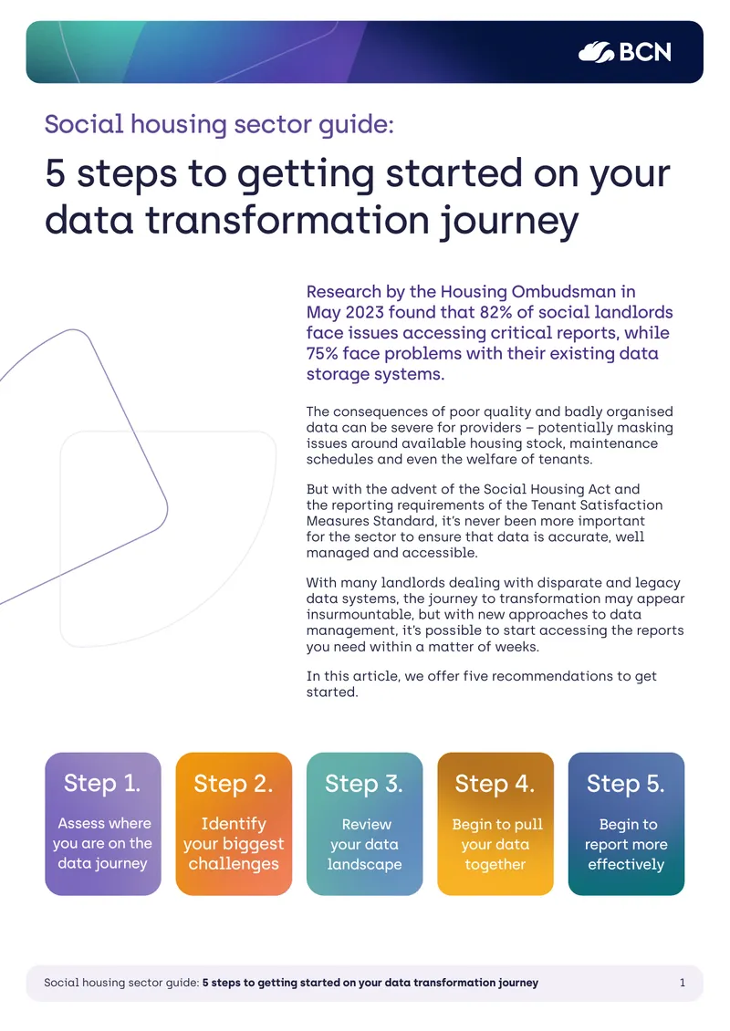 Data Transformation Journey for Social Housing Providers preview page 1