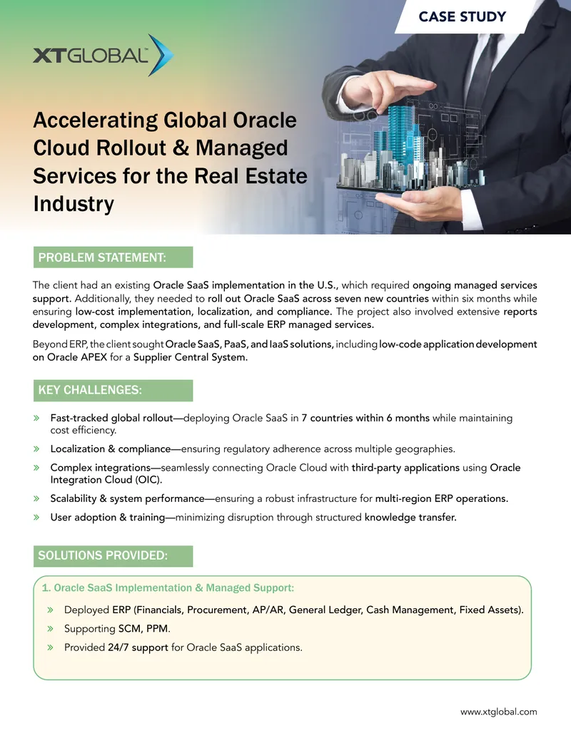 Global Oracle Cloud Rollout for Real Estate preview page 1
