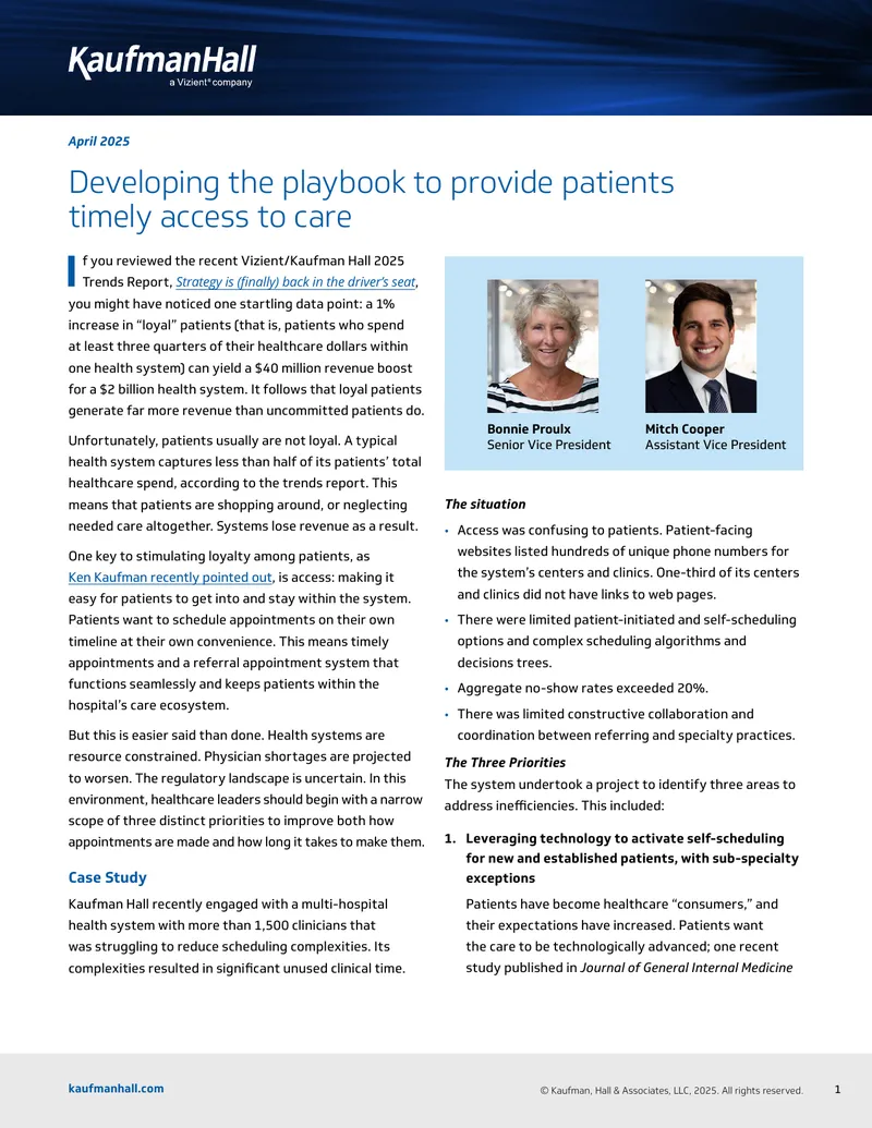 Improving Patient Access in Healthcare Systems preview page 1