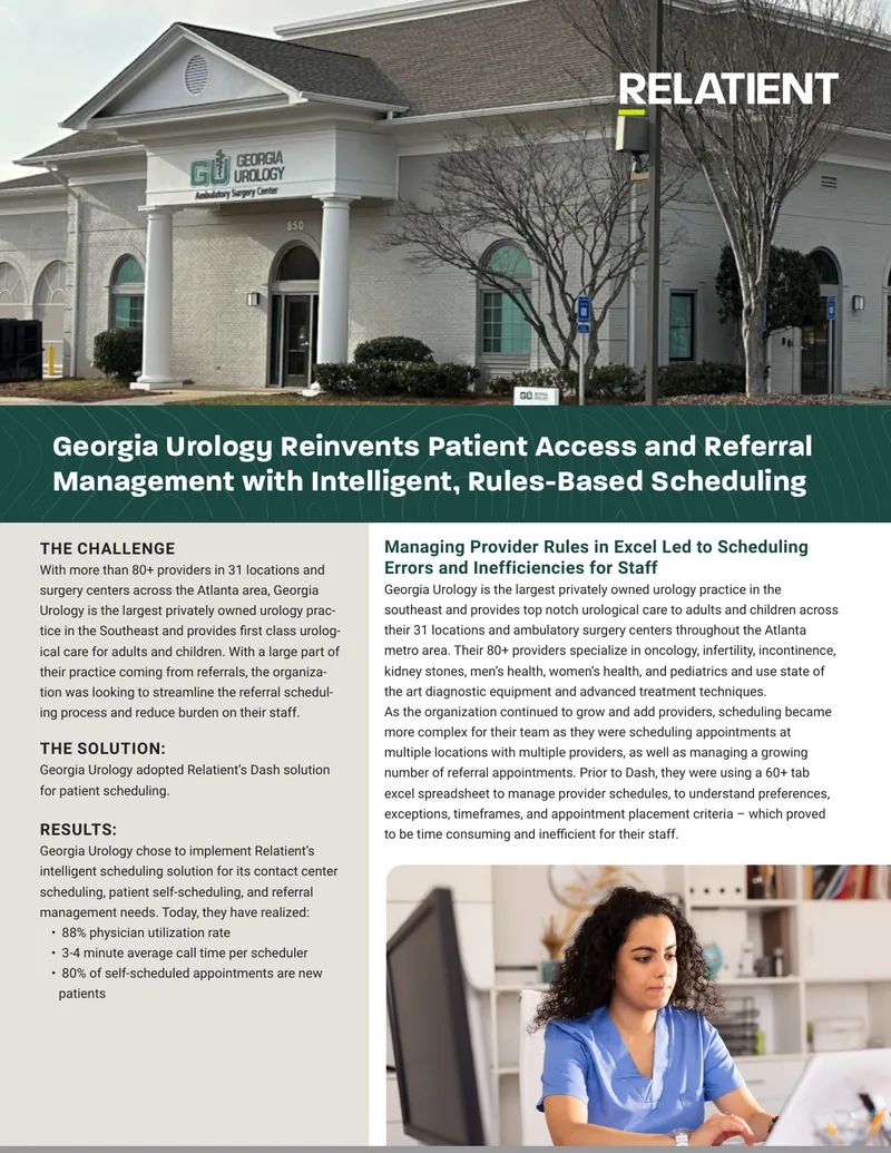 Georgia Urology Patient Scheduling Optimization Case Study preview page 1