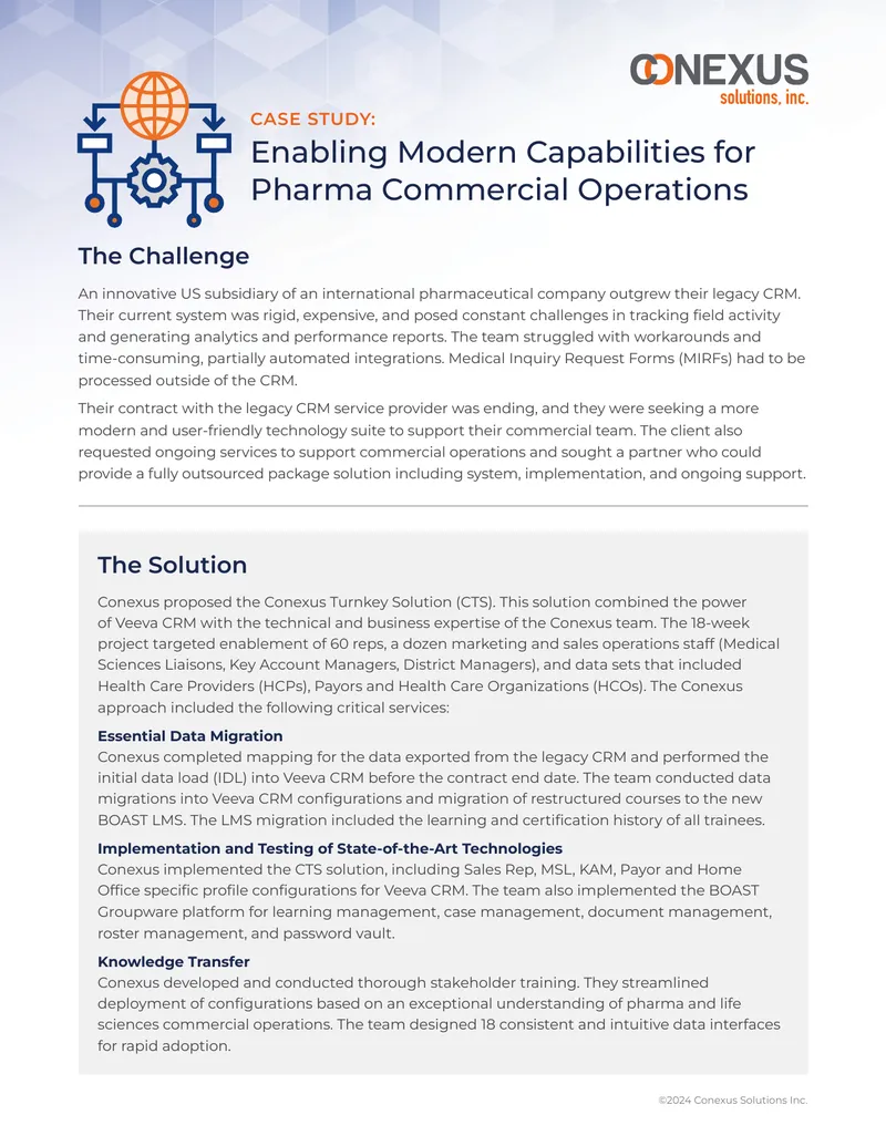 Enabling Modern Capabilities for Pharma Commercial Operations preview page 1
