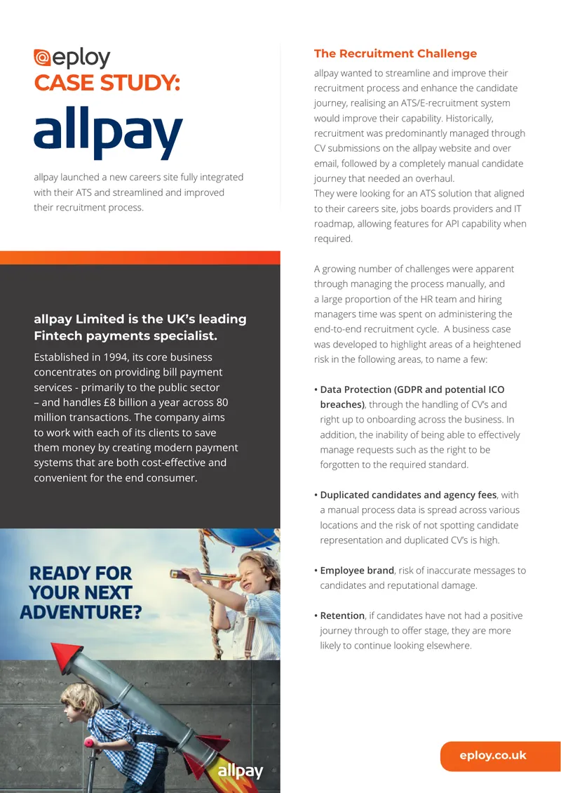 Case Study on allpay's Recruitment Process Improvement preview page 1